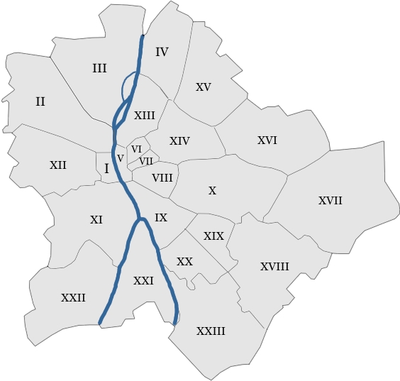 Budapest districts map
